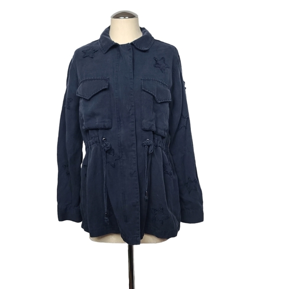 Rails Jackets & Blazers - Rails Lancaster Indigo Star Full Zip Snap Button Closure Jacket M